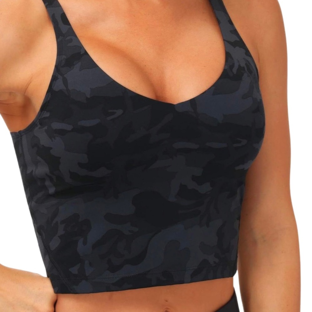 Black Camo Longline Sports Bra